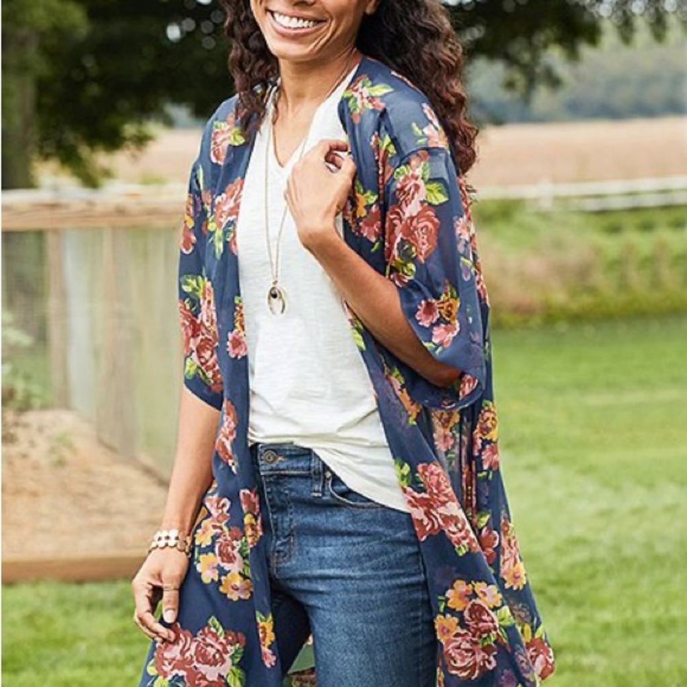Matilda Jane Floral Watch the Sunrise Kimono Sz M/L